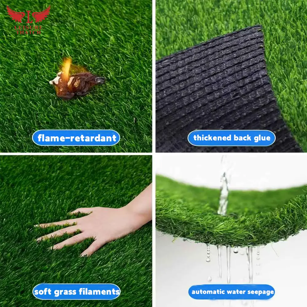 High-quality professional garden decorative floor Pp plastic green soft artificial grass artificial grass carpet - Image 5