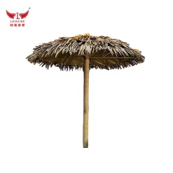 Gray yellow LEISURE THATCH resort, public building simulation thatched umbrella, courtyard simulation thatched umbrella copy manfacturer