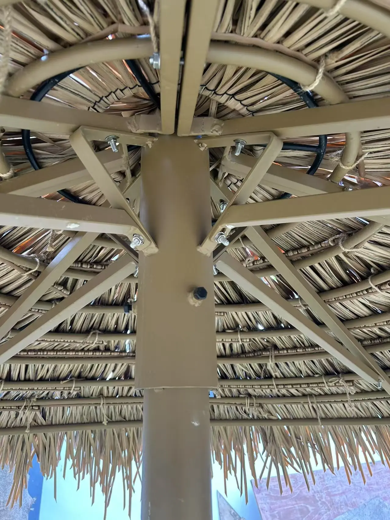 Yellow LEISURE THATCH resort, public building simulation simulation thatched umbrella, courtyard simulation thatched umbrella manufacturer - Image 3