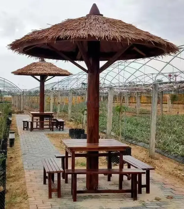 Brown LEISURE THATCH resort, public building simulation simulation thatched umbrella, courtyard simulation thatched umbrella - Image 2