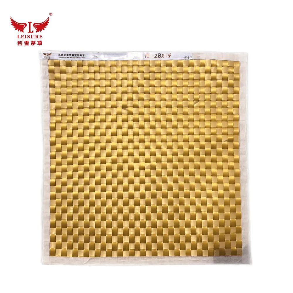 Leisure Thatch Golden Imitation Bamboo Mat 2BX14: Woven Texture Lights Up Roof Decoration - Image 2