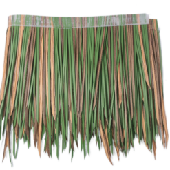 Leisure Synthetic Thatch Roof Tiles - Green & Brown Dual-Tone, Durable Tropical Ridge Thatch for Resorts, Gazebos & Outdoor Decor