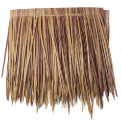 Leisure Synthetic Thatch Roof Tiles - Dual-Tone Brown & Beige, Durable Tropical Roofing for Resorts, Gazebos & Outdoor Spaces